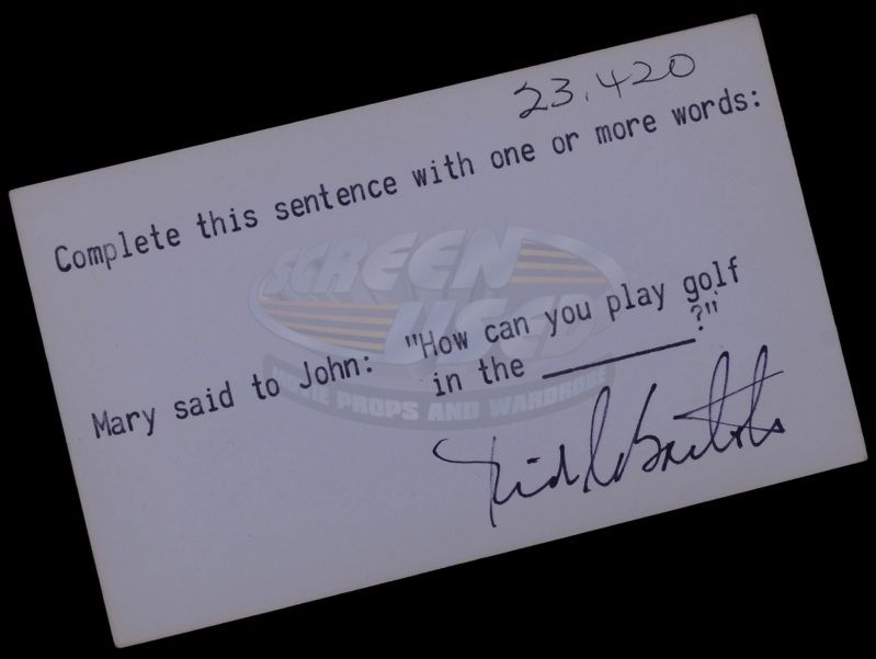 Match Game, The Gene Rayburn's Question Cards