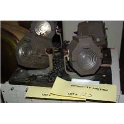 (2) Vintage 3"  Inkies - Focusable Fresnel Lenses w/ Globes and Good Wiring