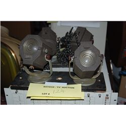 (2) Vintage 3"  Inkies - Focusable Fresnel Lenses w/ Globes and Good Wiring