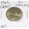 Image 1 : 1965 FRANCE 20 CENTIMES *RARE MS HIGH GRADE!! COIN CAME OUT OF SAFE!!