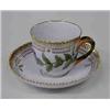 Image 1 : SET OF EIGHT ROYAL COPENHAGEN "FLORA DANICA" PORCELAIN TEA CUPS AND SAUCERS