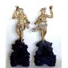 Image 1 : IMPRESSIVE PAIR OF CARVED AND POLYCHROMED WOOD FIGURAL TORCHERES