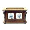 Image 1 : GOOD BAROQUE STYLE OAK AND DELFT TILE JARDINIERE