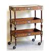 Image 1 : LOUIS XVI STYLE GILT BRONZE MOUNTED THREE TIER PARQUETRY SERVING CART