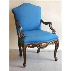 PAIR OF NEO-CLASSICAL STYLE PAINTED AND PARCEL GILT ARM CHAIRS