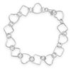 Image 1 : 8" Heart and Diamond Shape Link Bracelet