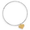 Image 1 : Textured Bangle with 14 Karat Gold Plated Heart Charm