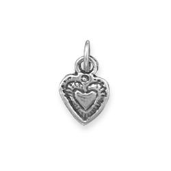 Oxidized Heart Charm