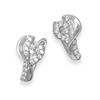 Image 1 : Rhodium Plated CZ Heart Earrings