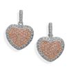 Image 1 : Rhodium Plated CZ Heart Post Earrings