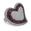 Image 1 : Rhodium Plated CZ Heart Ring