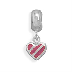 Pink Heart Charm Bead