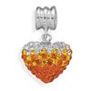 Image 1 : Flame Design Crystal Heart Charm Bead