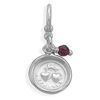 Image 1 : "For Ever" Hearts Charm with Garnet Bead