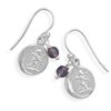 Image 1 : Earrings with Cupid Charm and Amethyst Bead