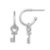 Image 1 : 3/4 Hoop Earrings with Key Charm
