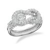 Image 1 : Rhodium Plated CZ Knot Design Ring