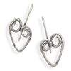 Image 1 : Oxidized Textured Heart Earrings