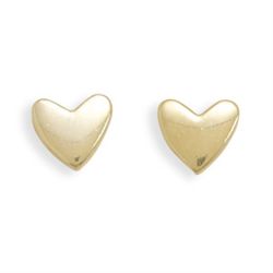 Gold Plated Heart Stud Earrings