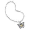 Image 1 : 7.5" Rolo Chain Bracelet with Sterling Silver and 14 Karat Gold Butterfly Charm