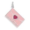 Image 1 : Pink Enamel/Red Crystal Letter Charm