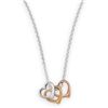 Image 1 : 16"+2" Tri Tone Heart Necklace