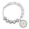Image 1 : 7.5" Rhodium Plated Multibead Link Bracelet
