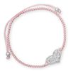 Image 1 : Adjustable Cord CZ Heart Bracelet
