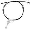 Image 1 : Adjustable Cord Bracelet with Heart and Key Charm