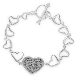 7.5" Heart Link Message Bracelet