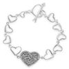 Image 1 : 7.5" Heart Link Message Bracelet