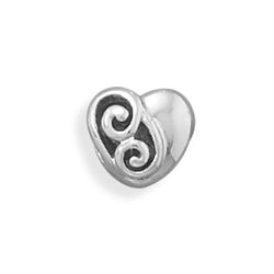 Swirl Design Heart Bead