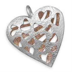 Two Tone Reversible Heart Pendant