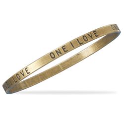 Oxidized Brass "ONE I LOVE" Bangle