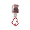 Image 1 : Red CZ and Heart Charm Bead