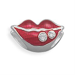 Red Epoxy Lips Bead