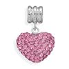 Image 1 : Pink Crystal Heart Charm Bead