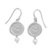 Image 1 : Earrings with "Forget Me Not" Charm and Pearl