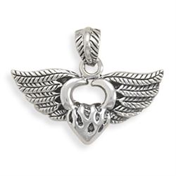 Angel Wings Heart Pendant