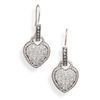 Image 1 : CZ Heart Earrings with Oxidized Rope Edge