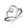 Image 1 : Heart Ring with Cultured Freshwater Pearl