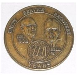 VINTAGE 25 YEAR AA UNITY/SERVICE/RECOVERY DR.BOB/BILL W COIN *RARE MINT STATE MS HIGH GRADE*!!