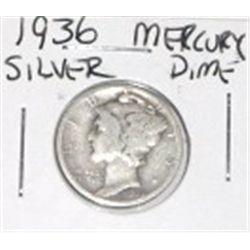 1936 MERCURY SILVER DIME *NICE EARLY SILVER COIN*!! DIME CAME OUT OF SAFE!!