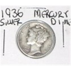 1936 MERCURY SILVER DIME *NICE EARLY SILVER COIN*!! DIME CAME OUT OF SAFE!!