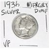 1936 MERCURY SILVER DIME *NICE EARLY VERY FINE GRADE SILVER COIN*!! DIME CAME OUT OF SAFE!!
