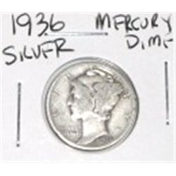 1936 MERCURY SILVER DIME *NICE EARLY SILVER COIN*!! DIME CAME OUT OF SAFE!!