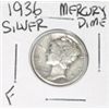1936 MERCURY SILVER DIME *NICE EARLY FINE GRADE SILVER COIN*!! DIME CAME OUT OF SAFE!!