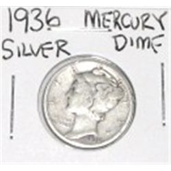 1936 MERCURY SILVER DIME *NICE EARLY SILVER COIN*!! DIME CAME OUT OF SAFE!!