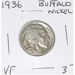 1936 BUFFALO NICKEL RED BOOK VALUE IS $3.00+ NICE EARLY VERY FINE GRADE COIN NICKEL CAME OUT OF SAFE