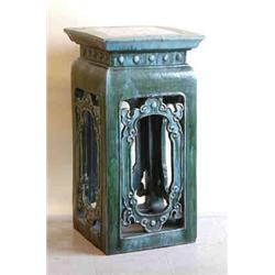 PAIR OF CERAMIC GARDEN PEDESTALS
